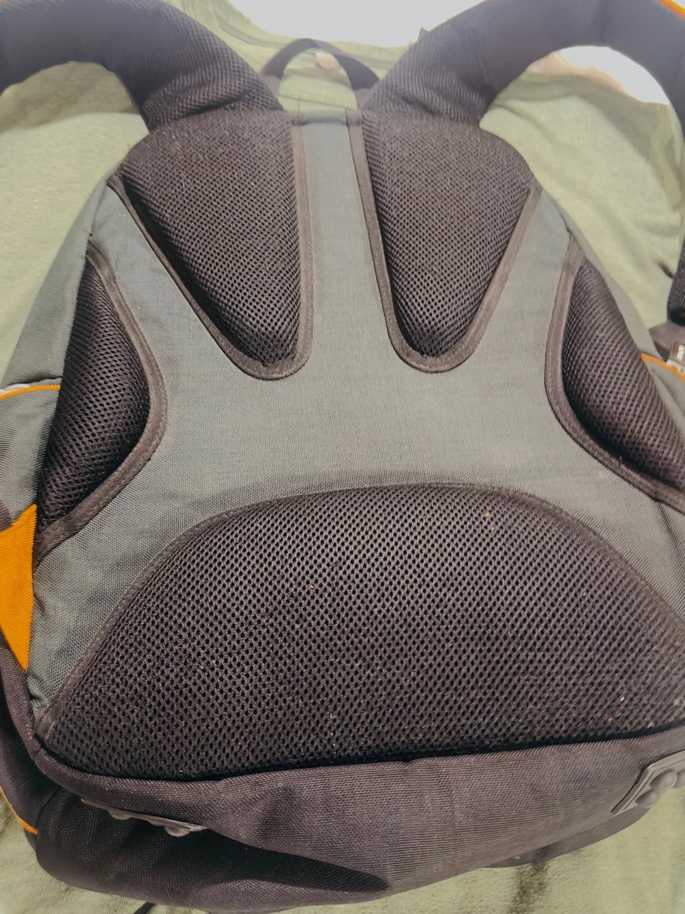 IKEA Family Rugged Lightweight Gray Orange Laptop Backpack w Padded Straps